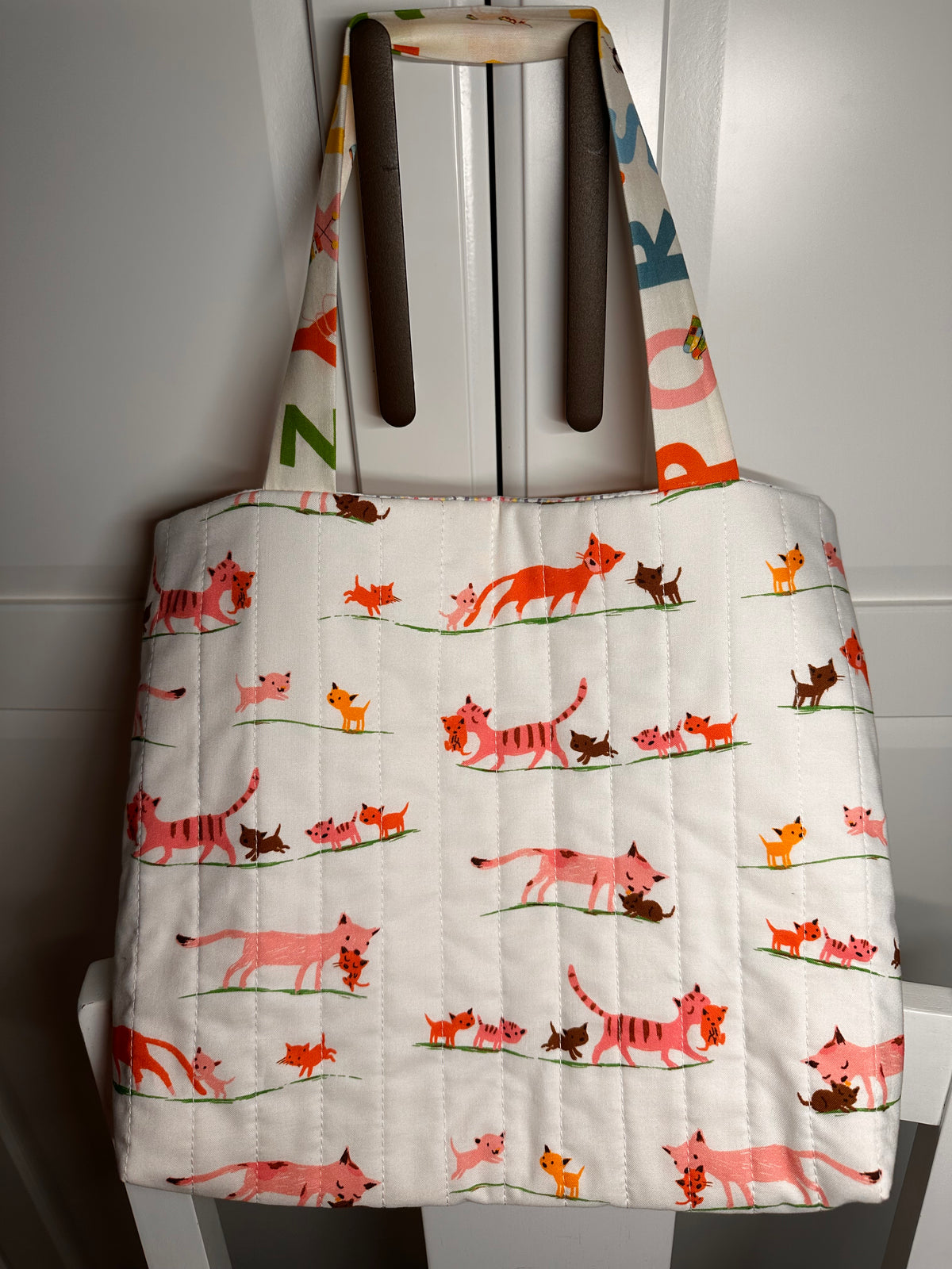 “Children’s Alphabet Kitty Quilted Tote”