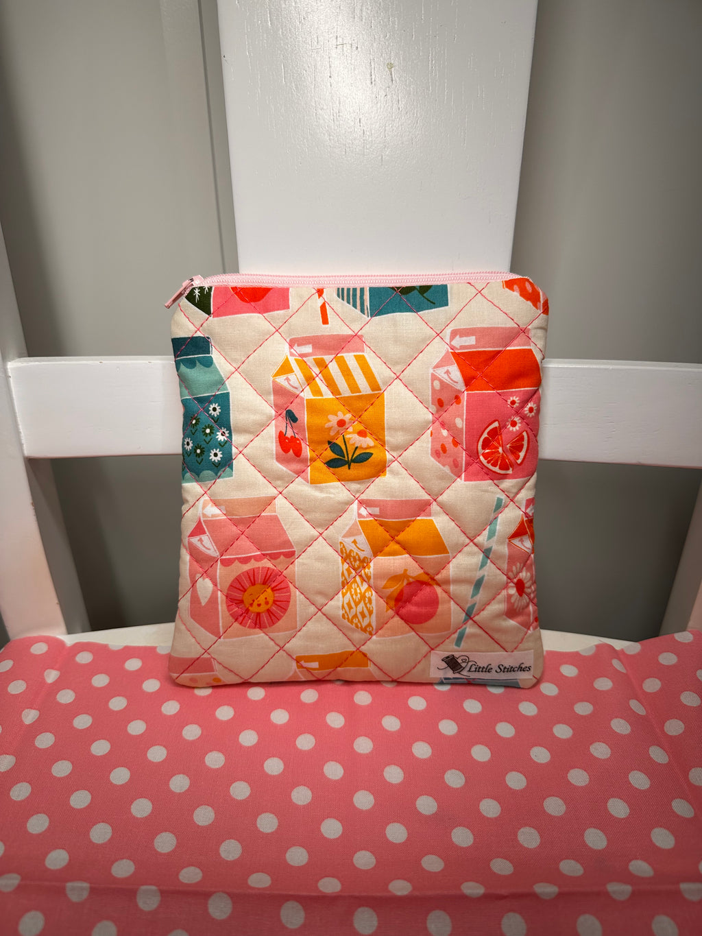 “Cream Juice Box” Quilted Kindle Cover