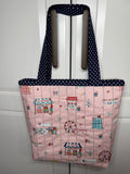 “Pink/Navy Polka Dot County Fair” Children’s Quilted Tote