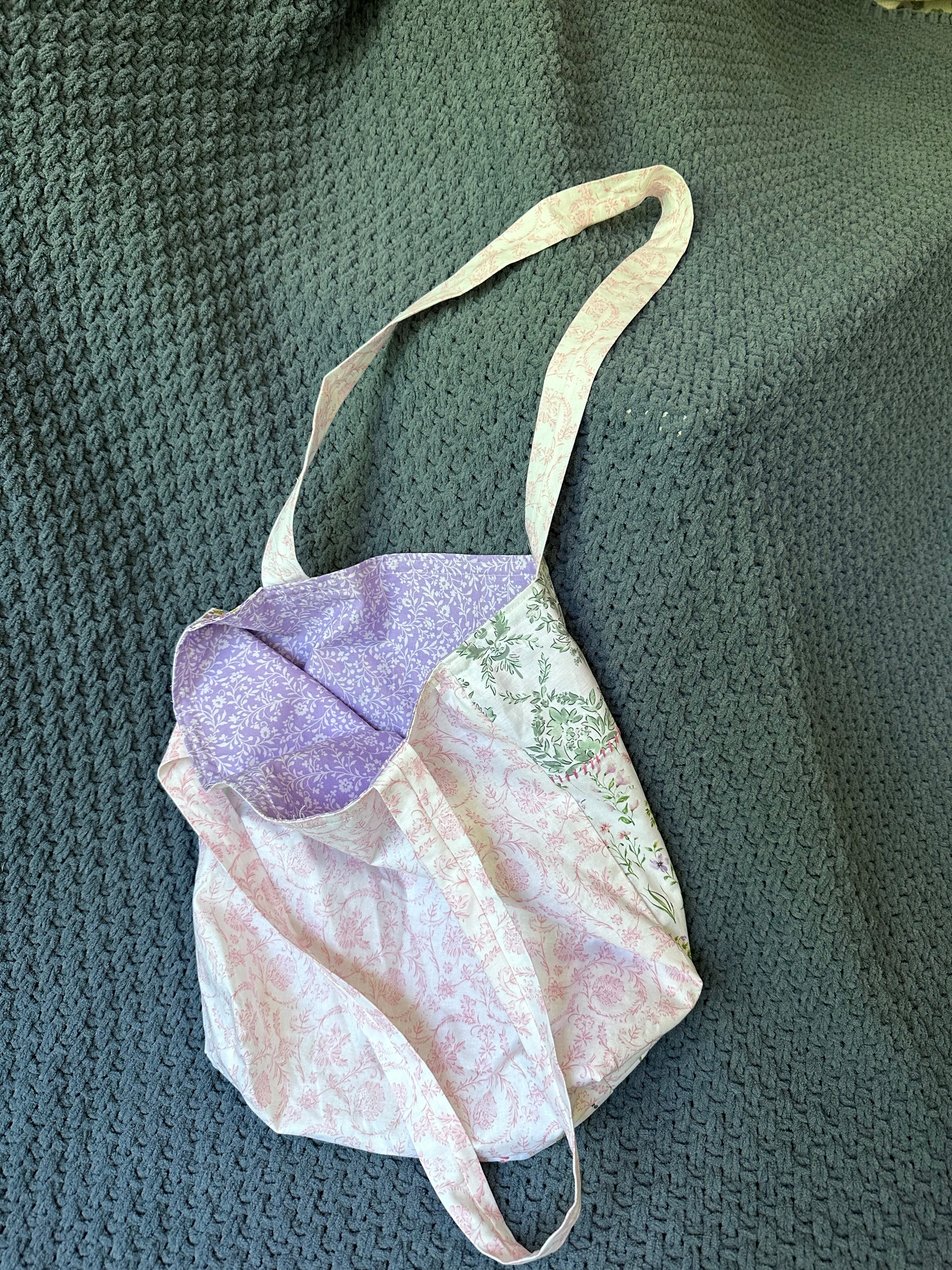 “Patchwork Flowers” Embroidered Tote