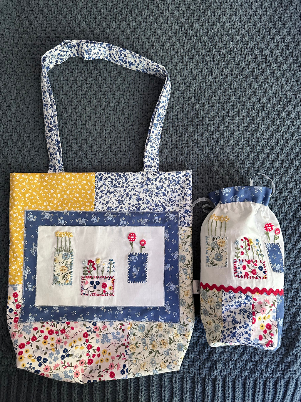 “Red White and Blue” Embroidered Tote