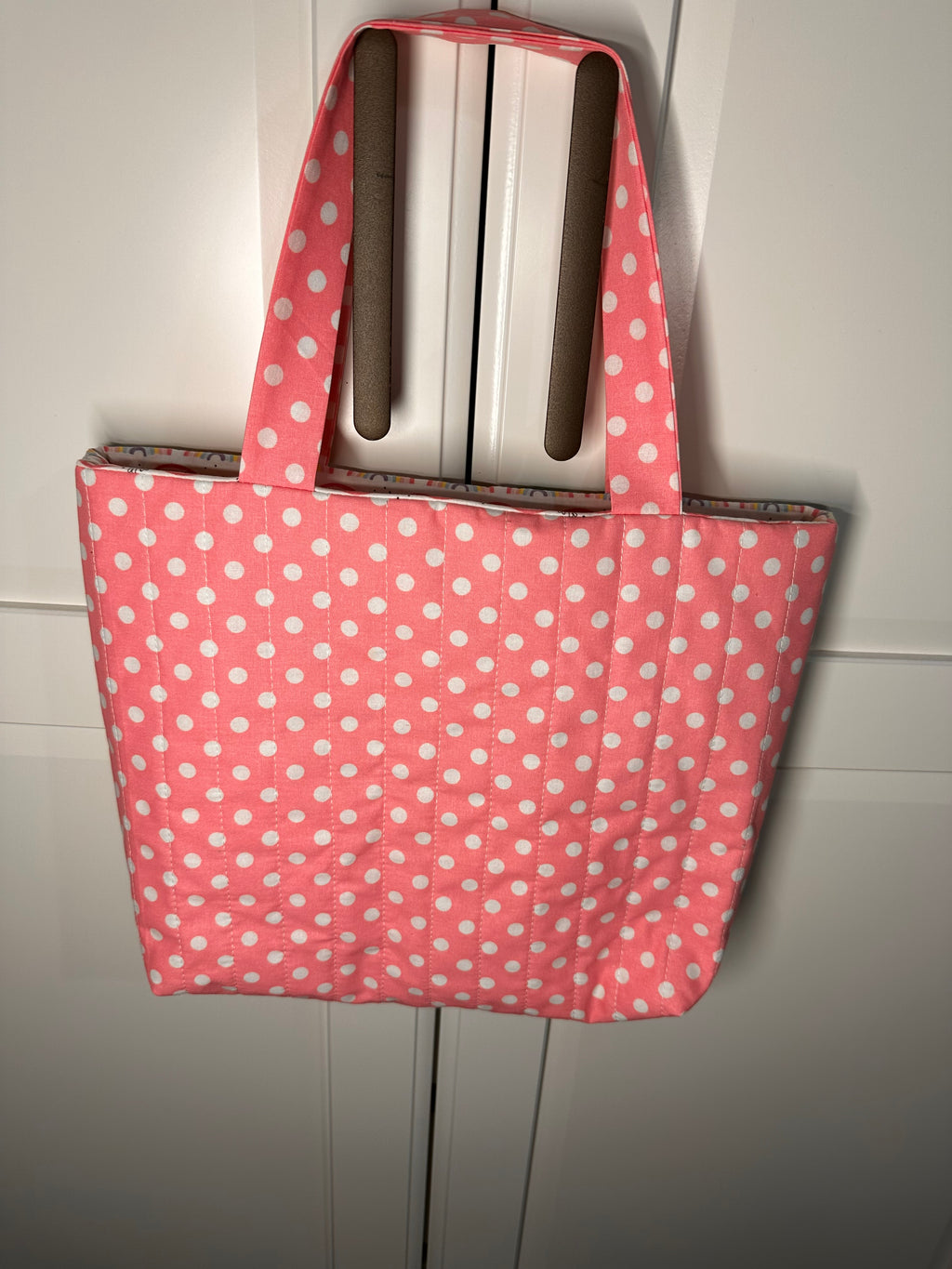 “Country Mouse Pink Polka Dot” Children’s Quilted Tote
