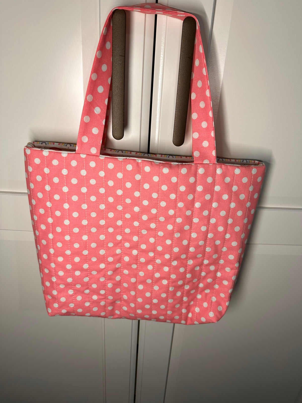 “Country Mouse Pink Polka Dot” Children’s Quilted Tote