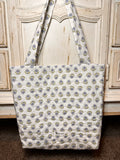 “Blue Mini Floral” Quilted Tote