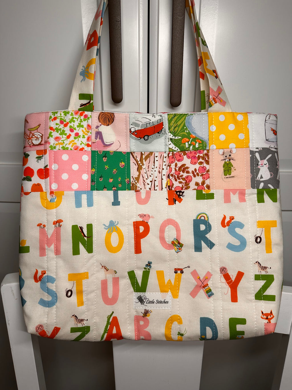 “Children’s Alphabet Kitty Quilted Tote”