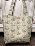 “Boho Wildflower Pink/Green” Quilted Tote