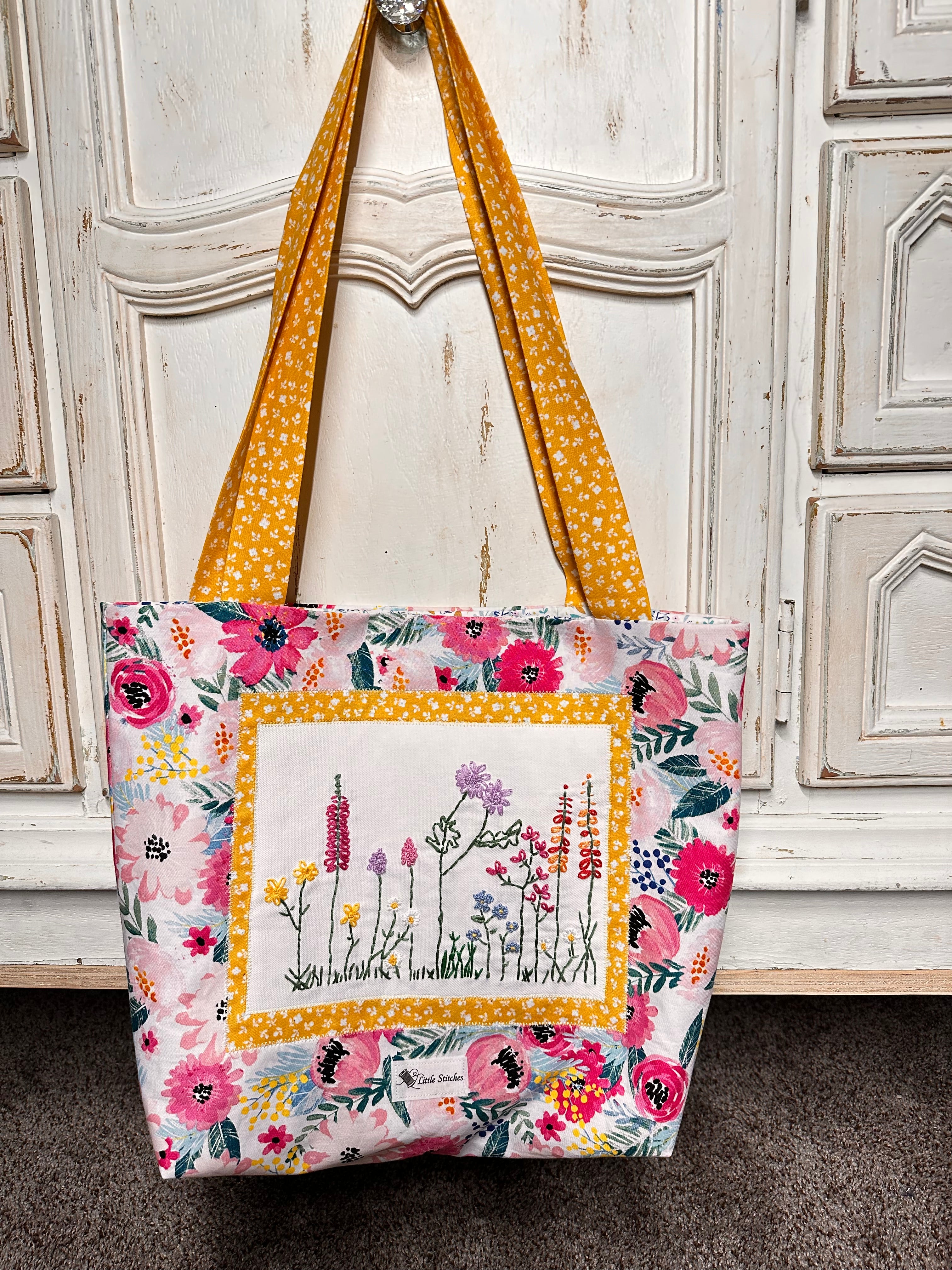 “Wildflowers” Embroidered Tote