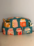 “Summer Juice Box” cosmetic bag-teal