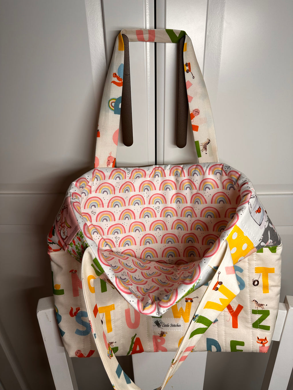 “Children’s Alphabet Kitty Quilted Tote”