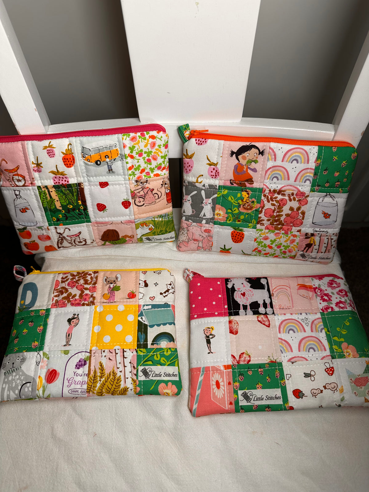 Heather Ross Quilted Zipper Pouches