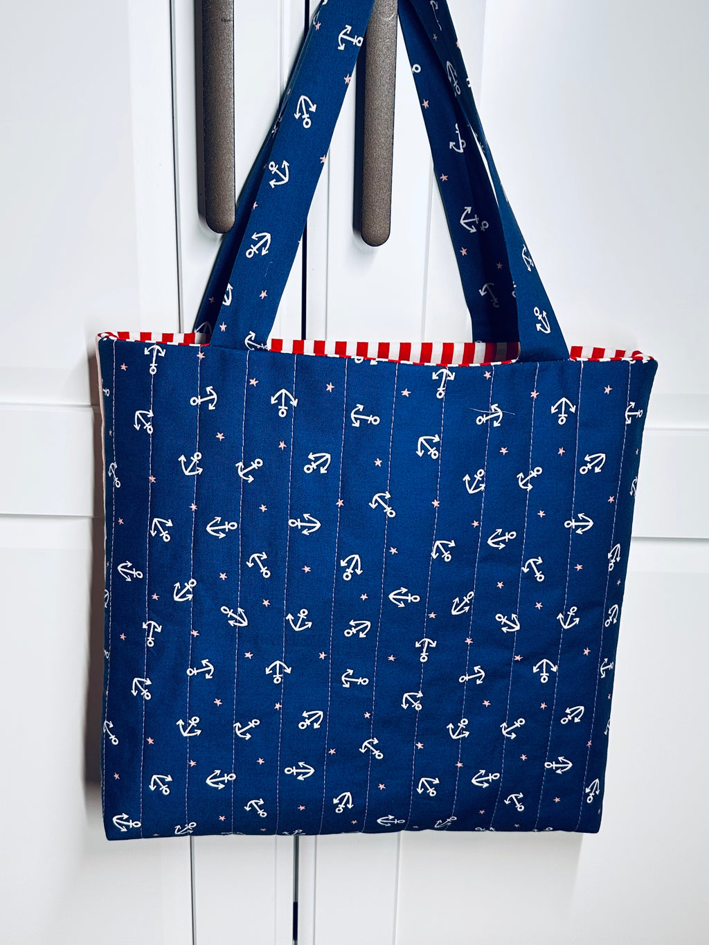 “Little Sailor”- pink/navy Quilted Children’s Tote